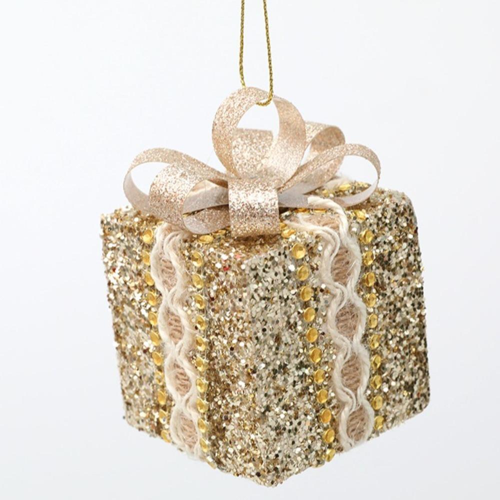 2/3Pcs Plastic Christmas Tree Ornament Lace Gift Box Christmas Decorations