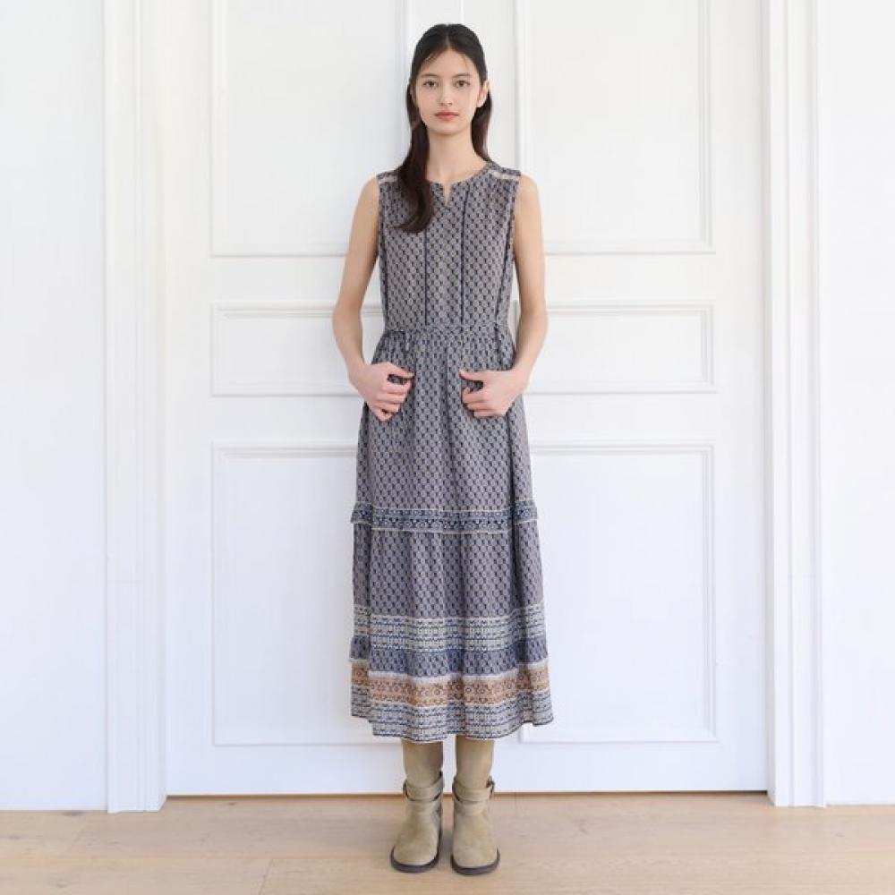 ThurSday ISland Women S Border Mix SleeveleSS dreSS Navy T264mop213w