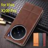 Роскошный магнитный адсорбционный кожаный чехол для Vivo X200 Pro 6.78" Flip Cover Защитный чехол Capa Fundas Coque
