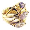 Amethyst 'Trilogy' Gold Plated Ring
