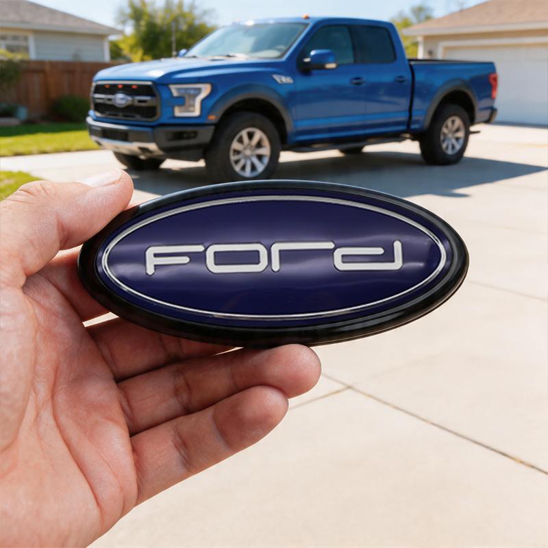 IYGU3 Ford Badge ABS 3D letter Emblem Sticker Front Hood & Rear Trunk Tailgate For Ford Fiesta Ranger Mondeo Focus Escape Kuga Edge