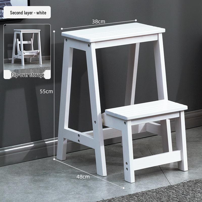 Solid Wood Folding Ladder Chair: Dual-Use Indoor Step Stool and Multifunctional Staircase.