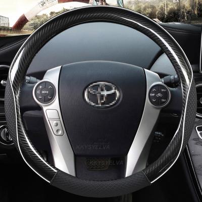 Углеродное волокно + кожаный чехол на руль автомобиля для Toyota Prius 30 20 Prius V Prius C Prius Prime массажные автоаксессуары