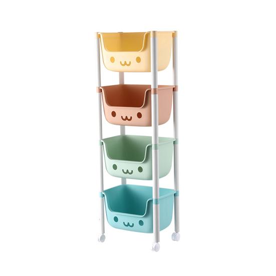 2/3/4 Tier Rolling Cart with Wheels Multifunctional Utility Organizer Cart Kitchen Bathroom Living Room Office Toys Snacks Storage Rack