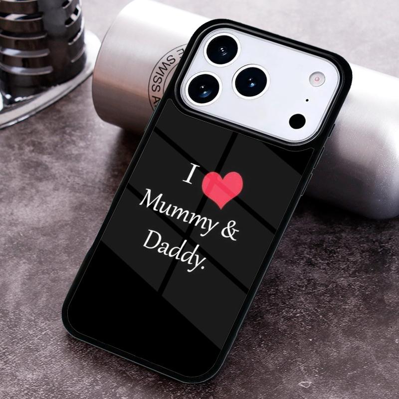 Чехол для телефона 'Мама Папа Малыш Семья' для iPhone 17 16 15 Pro Max Air 14 13 12 11 Plus Ударопрочный Чехол Capa