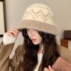 Bucket Hat Women's Autumn and Winter Light Luxury Style Versatile Bucket Hat Windproof Warmth Ear Protection Woolen Fisherman Hat
