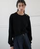 NOIRER FOR WOMAN Lux Cotton Classic Button-Up Sweater (Black)