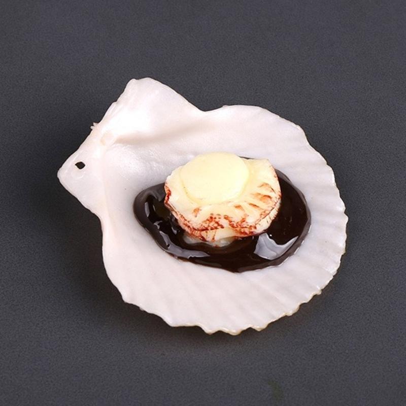 Искусственные модели жареных устриц, реалистичная имитация жареных гребешков, морепродукты для витрины, декора