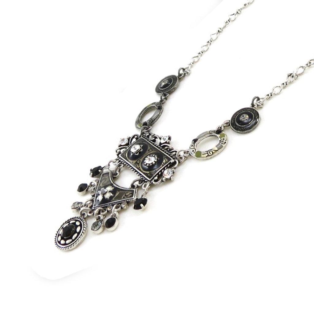 Les Trésors De Lily [E5711] — Дизайнерское колье «Воспоминания о прошлом», черное серебро