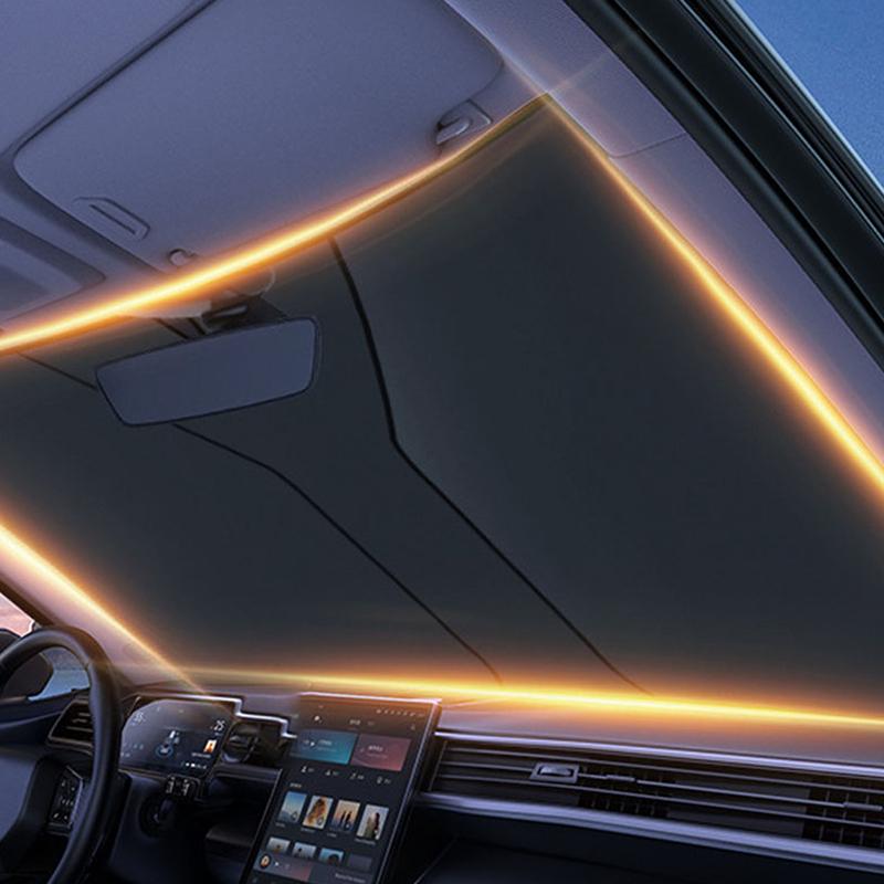 Портативная шторка на лобовое стекло автомобиля, двухслойная солнцезащитная изоляционная ткань, солнцезащитный козырек для салона автомобиля, зонт от солнца на переднем окне, защита от ультрафиолета