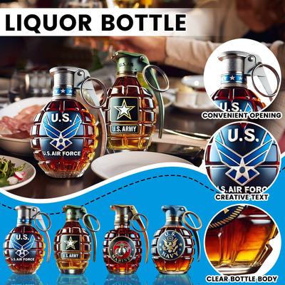Бутылка для виски Military Hand, бокал для виски с гравировкой в форме руки, новая ветеранская памятная бутылка, уникальный подарок для мужчин, любителей виски