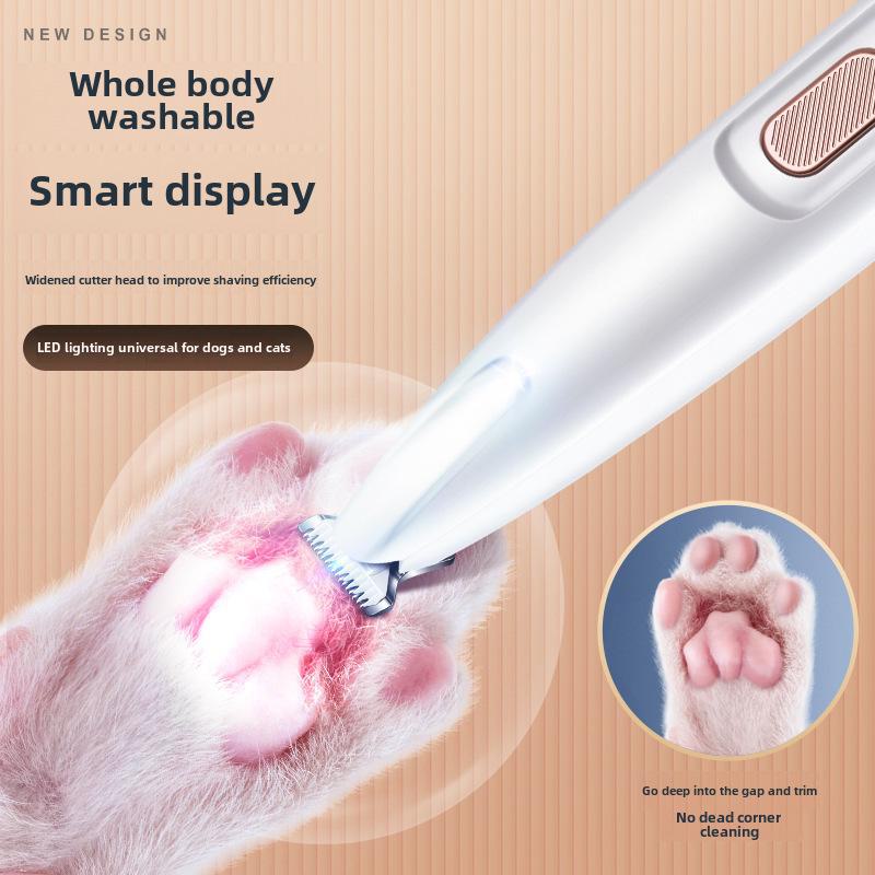 Водонепроницаемая бритва для домашних животных со светодиодом: Широкое лезвие для удаления шерсти с морды, ушей, глаз и лап кошек и собак.
