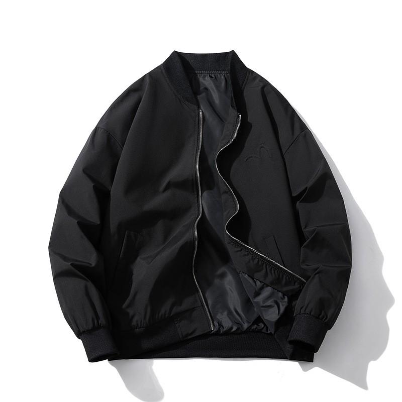 Mens Casual Bomber Jacket With Embroidery Warm Cotton Blend Outerwear Youth Streetwear
