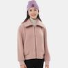 Uniqlo Минималистичная флисовая куртка с воротником на молнии, длинным рукавом и спущенной линией плеча, женские куртки, светло-розовый UQ441833-10