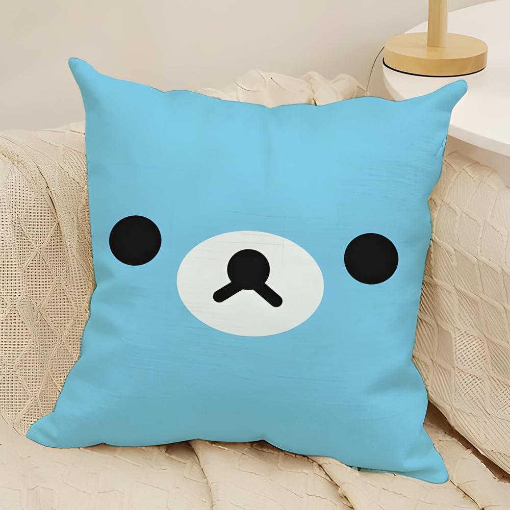 Fun Emoji Print Pillow Case Natural Linen DoubleSided Printing Sofa Home Decor Cushion Cover