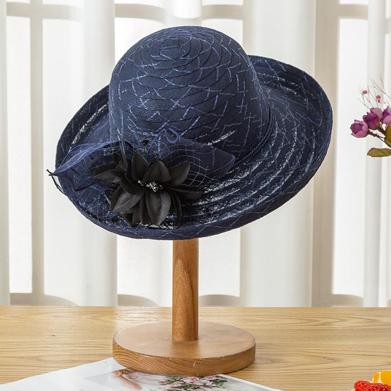 Hat Women's flower pot hat Foldable dome cotton yarn sun hat Outdoor big edge sun protection hat Sun hat Versatile