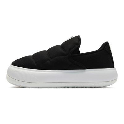 Замшевые женские кроссовки Mayu Slip-On Canvas черного и белого цвета 385595-01