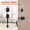 Front Door Handle and Deadbolt Set, Antique Copper Front Door Lock Set with Interior Knob, Adjustable Hole Spacing Single Cylinder Handleset, for