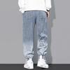 Men's Lettered Print Jeans Loose Cartoon Graffiti Leggings Drawstring Pants