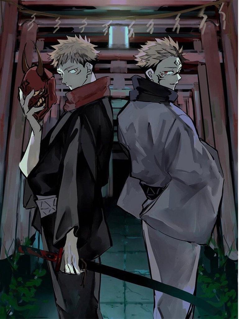 Anime One Piece Cosplay Costume Jujutsu Kaisen Ryomen Sukuna Full Set Kimono Robe Women Men Halloween Party