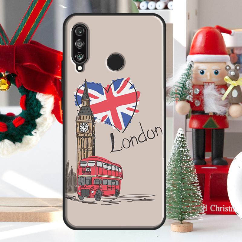 Лондонский Автобус Англия Биг Бен Чехол Для Huawei P30 Lite P40 P50 P20 Pro P Smart 2021 Nova 5T Nova 9 Honor X9 X8 X7 50
