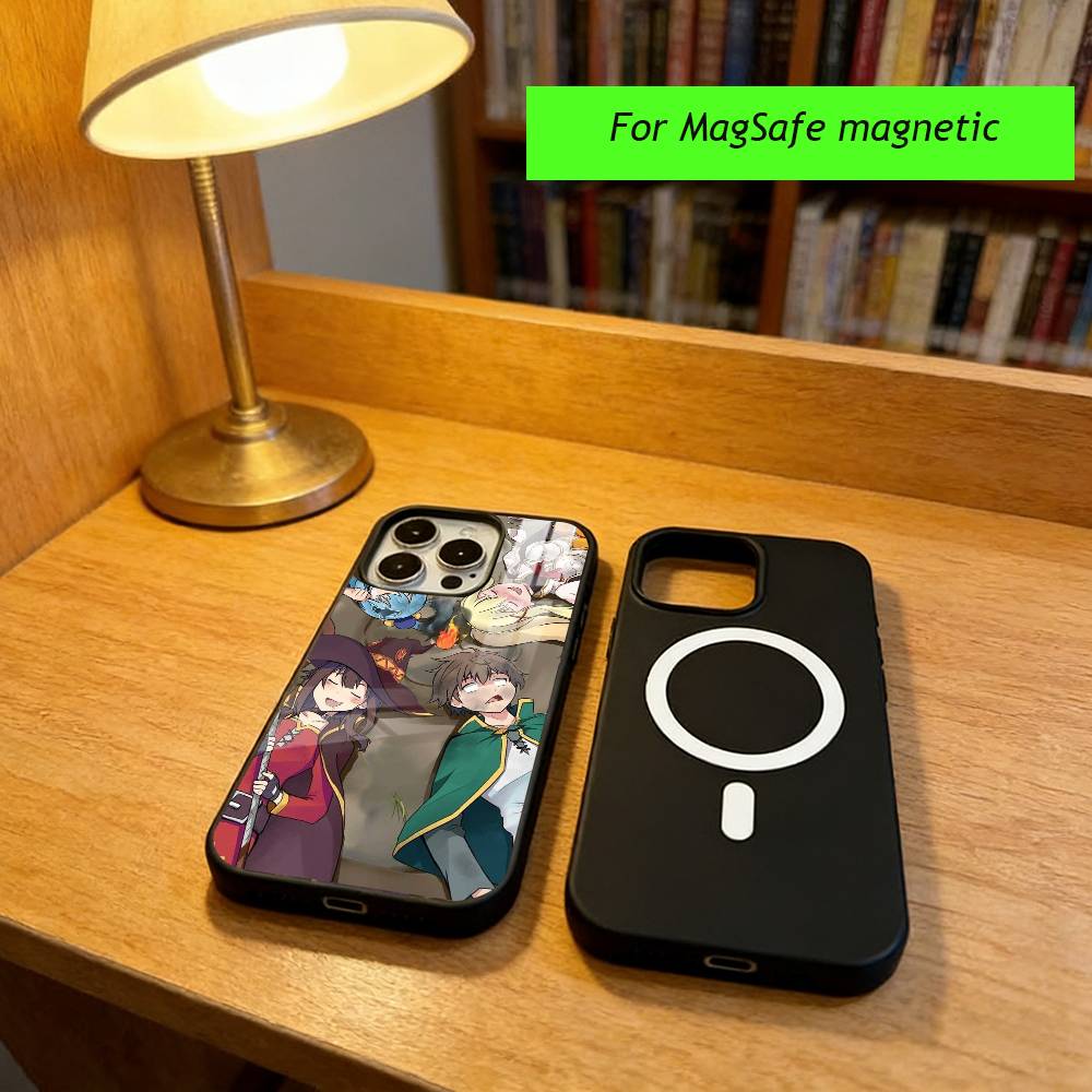 Anime K-Konosuba Phone Case For iPhone17,16,15,14,13,12,11 Plus,Pro Magnetic with Magsafe Wireless Charging