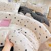 Thickened Milk Fleece Four-Piece Set, Milk Fleece Coral Fleece Bed Sheet Quilt Cover Double-Sided Flannel Bed Three-Piece Set