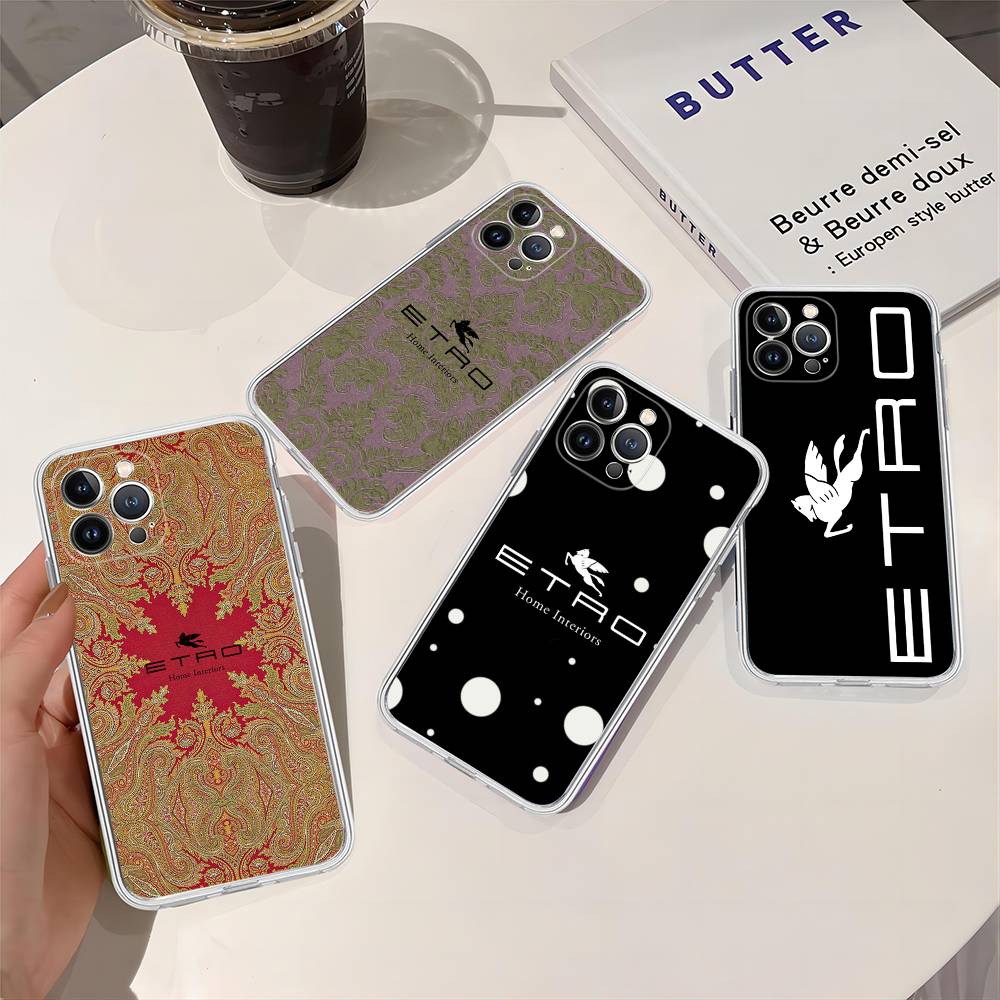 Роскошный Прозрачный Чехол Для Телефона E-ETRO С Логотипом Для IPhone 17 Air 16 Pro Max 15 14 13 12 11Plus Ударопрочный Чехол