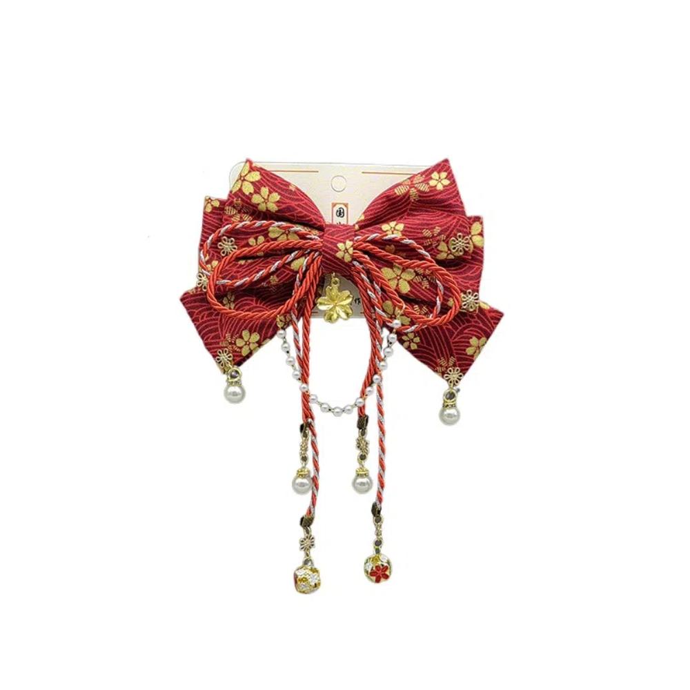 Japanese Style Kimono Barrettes Sweet Bowknot Hair Clip Creative Side Clip  Girl