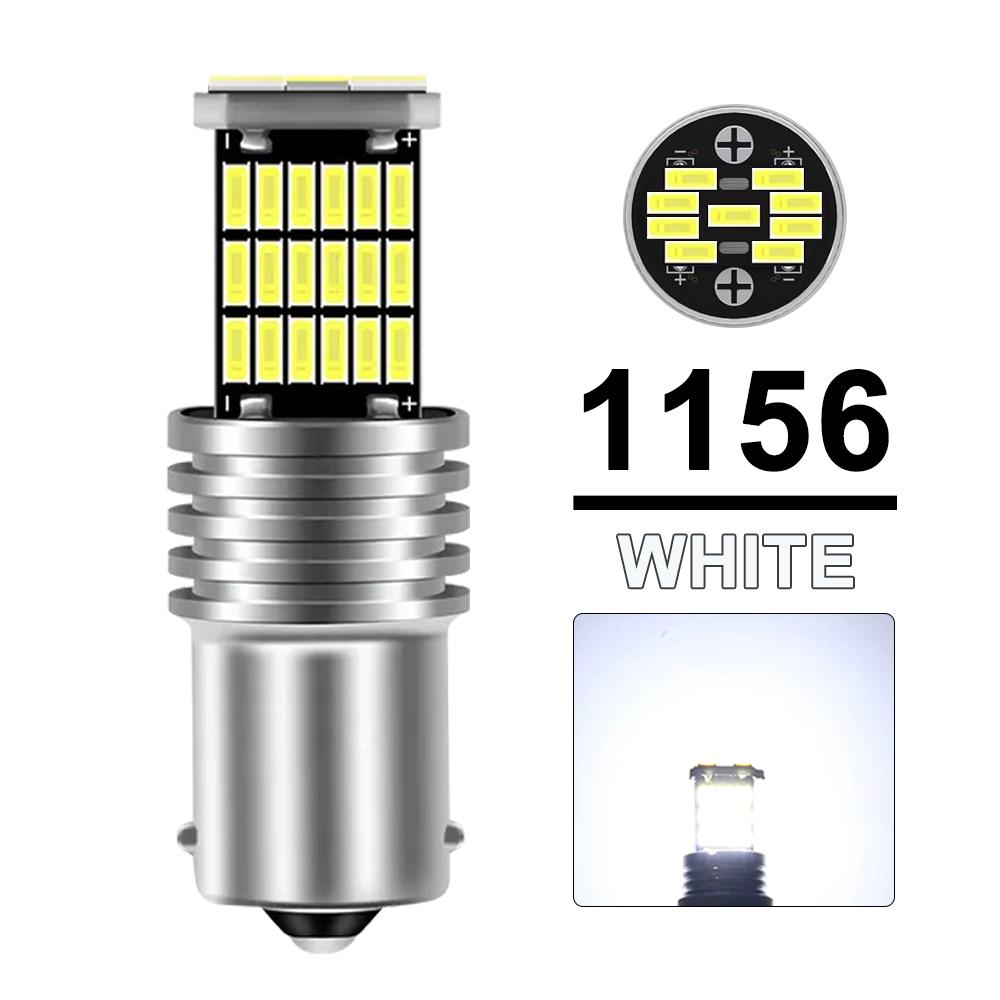 2/4/8 ШТ. P21W BA15S 1156 BAY15D 1157 Светодиодная Лампа 12В 24В 4014-45SMD 1000Лм Супер Яркий Автомобильный Стоп-Сигнал Парковочный Поворотник Янтарный