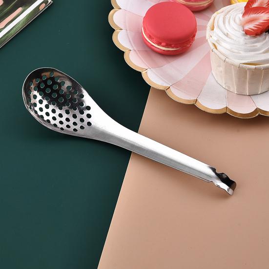 Ложка с прорезями, пищевой сорт, гладкая полированная термостойкость, фильтр без дематации, икра яичного желтка