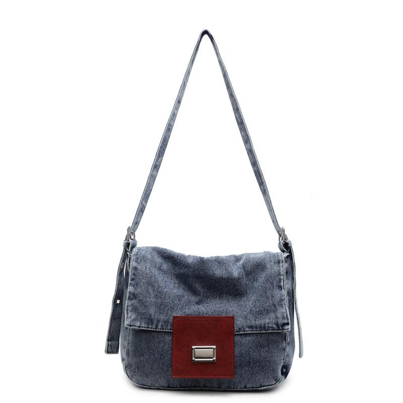 Женская сумка джинсовая повседневная сумка-багет в стиле ретро подмышечная сумка Универсальная сумка через плечо большой вместимости
