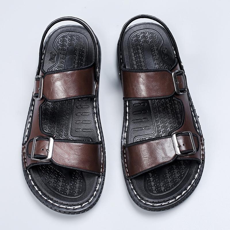 TUINANLE Мужские повседневные туфли из искусственной кожи, дышащие сандалии для мужчин, открытая мужская пляжная обувь, римская обувь, классные летние туфли на плоской подошве