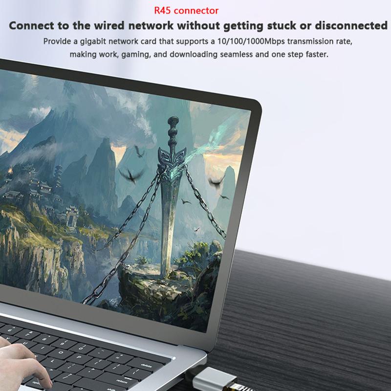 Usb C To Dp/Mini Dp/Vga/Rj45/-совместимый адаптер Usb Type C 8K/4K/1080P Video 1000Mbps Lan Ethernet Converter для Macbook