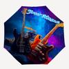 1PC Custom Name Guitar Dreams Cosmic Automatic Folding Umbrella Compact Travel Umbrella for Men & Women, Ideal Gift for Christmas, Birthdays, Hallowee