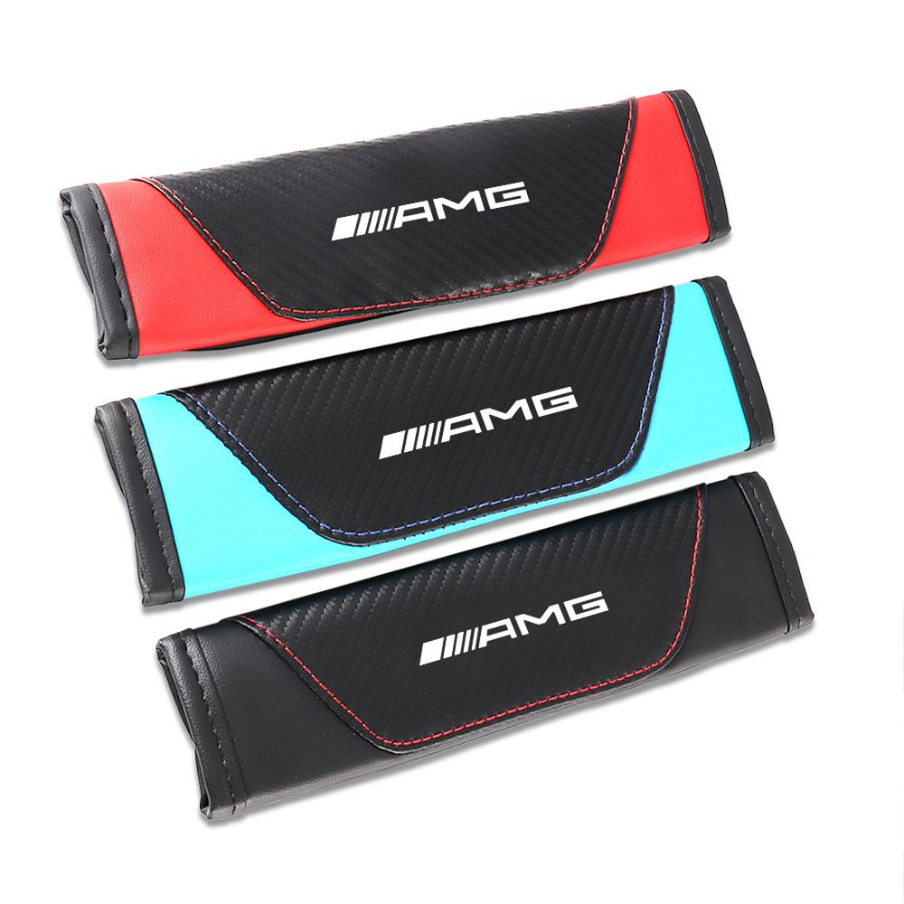 EJG4 2PC Car Seat Belt Shoulder Protector Pads for Mercedes Benz AMG GLC X253 A200 260I W206 W447 W213 W220 S500 W106 CLA ML270 W204