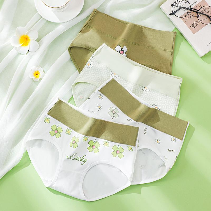4 шт., размер M-5XL, хлопковые трусики с высокой талией, женское нижнее белье, трусы для девочек, дышащее женское белье