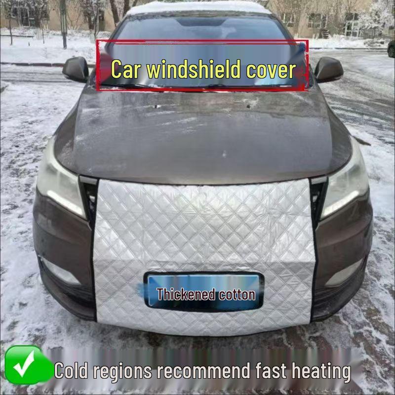 Универсальный зимний чехол-утеплитель для лобового стекла и радиатора автомобиля