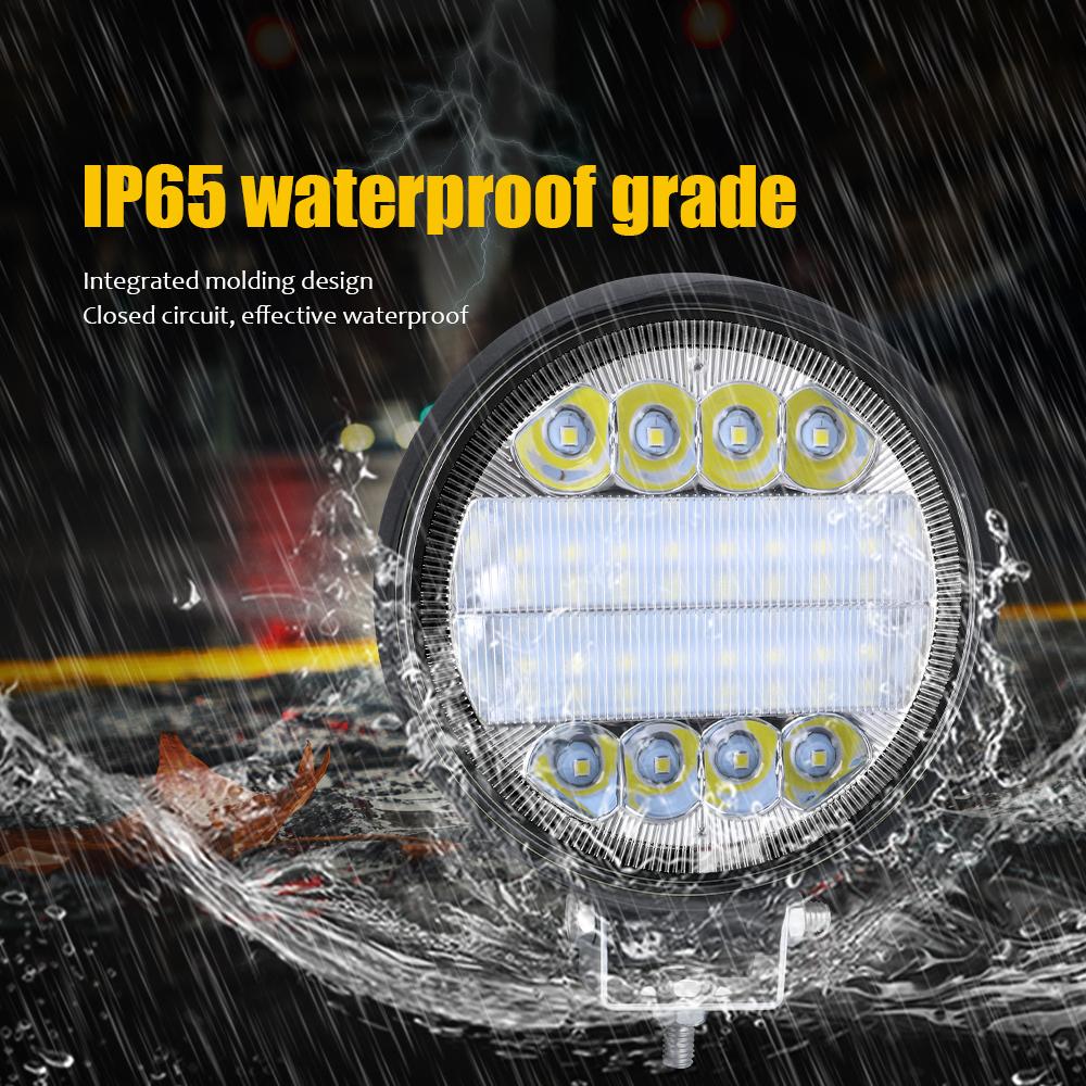 Светодиодный рабочий свет 4x4 72 Вт 24 светодиода Фара противотуманная для трактора Мощная световая панель Круглый прожектор Внедорожный ATV Джип Для грузовика Внедорожника 4WD Белый 6000K 12В 24В