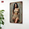 Винтажная металлическая настенная картина «Девушка с татуировками» 8x12 дюймов - Деревенская железная декоративная табличка для бара, кафе, спальни, офиса - Ретро-комната в стиле татуировок Д