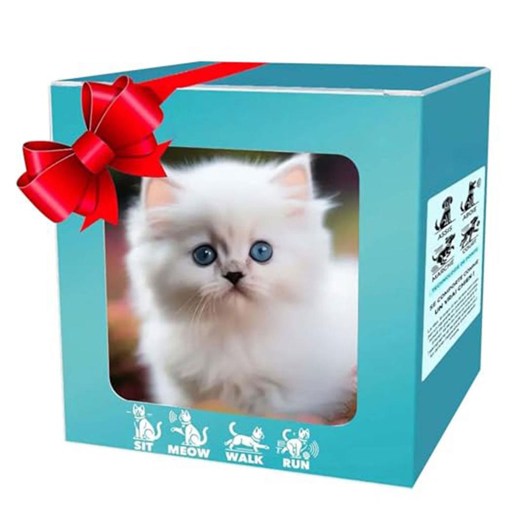 Интерактивная роботизированная плюшевая кошка-игрушка с датчиком интеллекта и тяговым шнуром для обучения ползанию младенца, милая комфортная игрушка