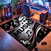 Modern Metallic Music Note Guitar Print Area Rug Non‑Slip Rectangular Floor Mat Music Lover Home Decor for Gaming Room Living Bedroom