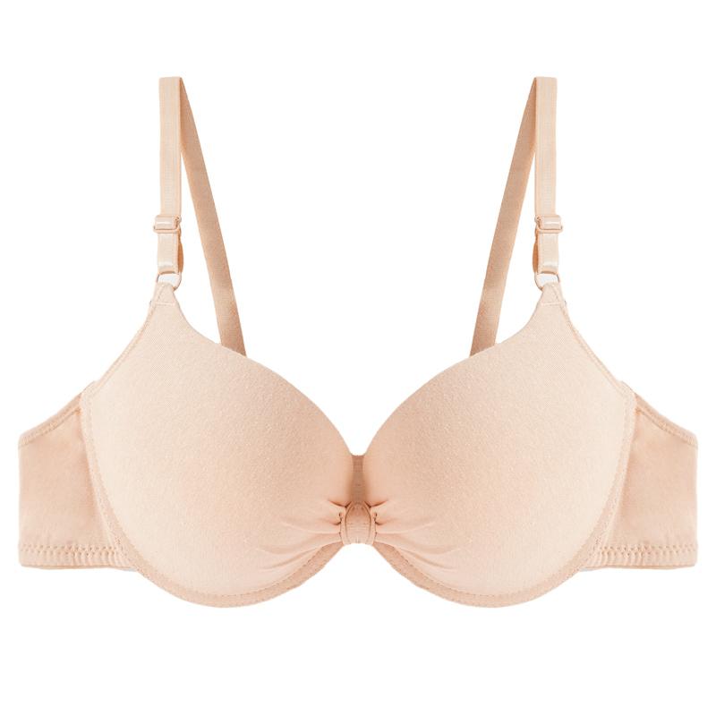 Sexy Women's Cotton Push Up Gathered Bra Deep V Underwire Ladies Brassiere Lingerie Solid Bras Backless Intimate Underwear Bras