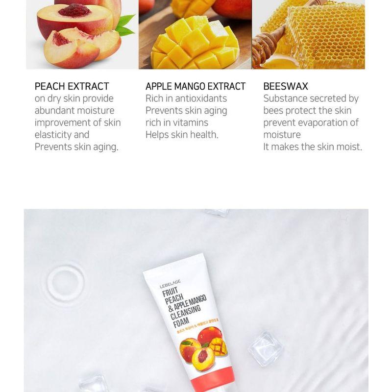 LEBELAGE - Fruit Peach & Apple Mango Cleansing Foam