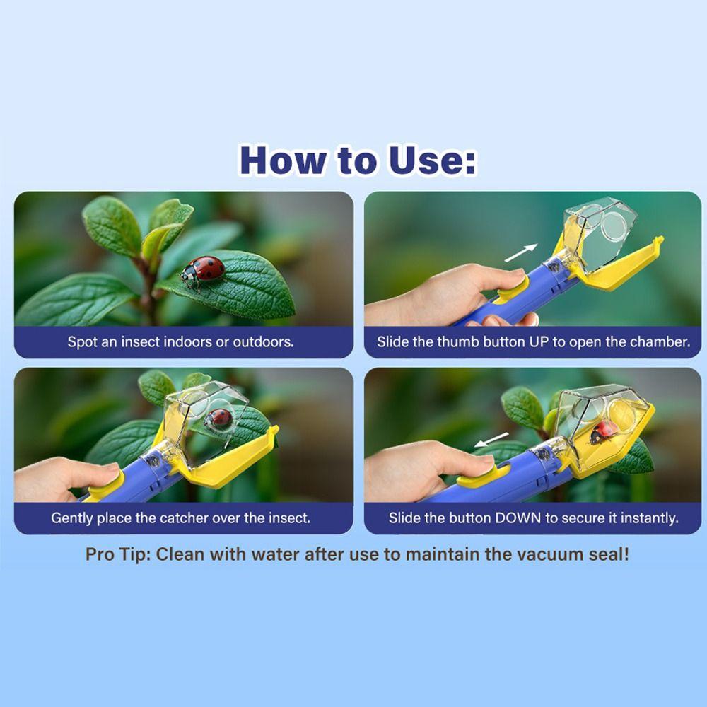 Safe Release Mechanism Handheld Insect Trap Multifunctional Bug Catcher  For Children