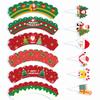 Christmas Paper Cake Wrappers and Cake Toppers Xmas Party Cake Decor Supplies