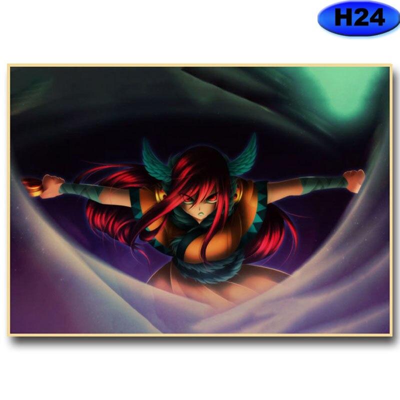 Anime Fairy Tail Posters Wall Stickers Kraft Paper Retro High Definition Poster Home Decor Living Room Bedroom Bar Decoration