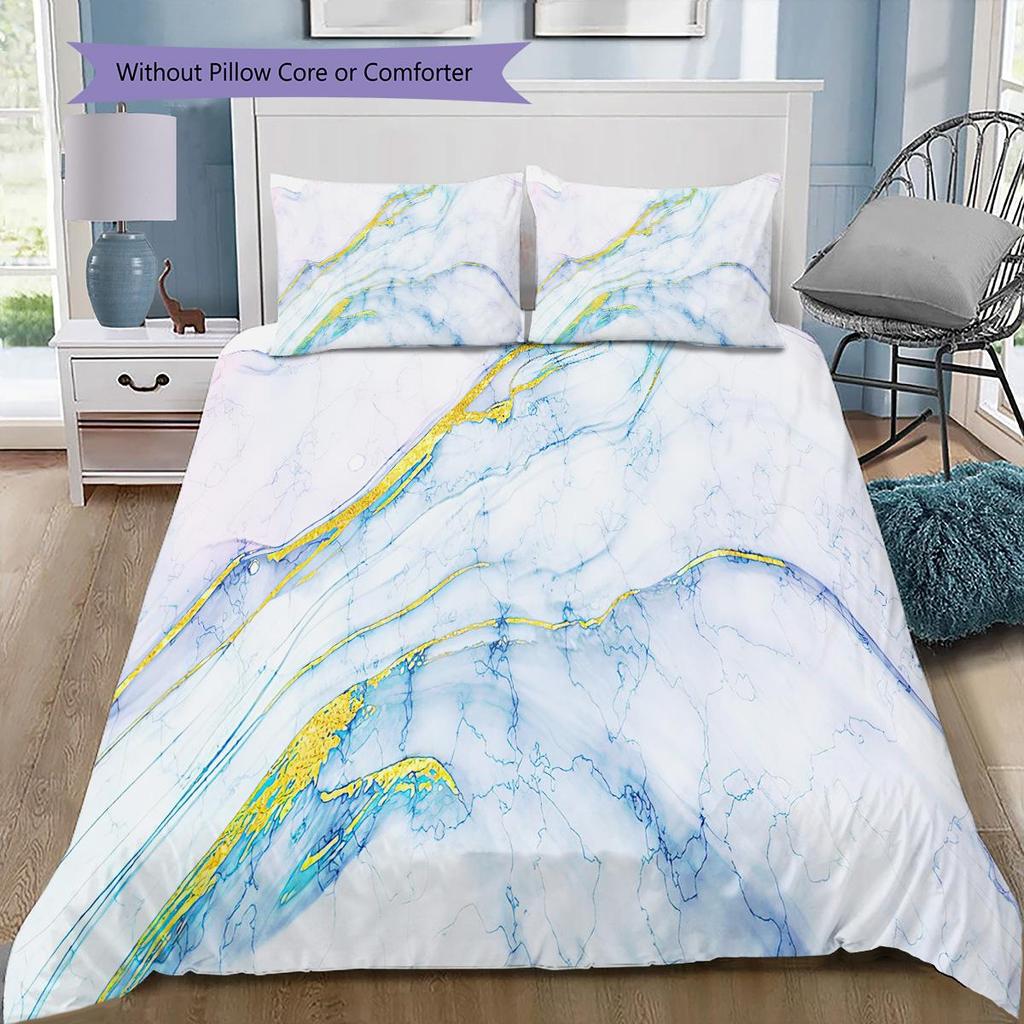 1PC Abstract marble pattern Bedding Quilt Set Quilt Cover Pillowcase Home Decoration Birthday Gift (1 * duvet cover + 2 * pillowcase, without core)