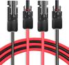 Удлинительный кабель для солнечной панели 12 AWG-4 мм2, медный провод, черный и красный, с разъемом для солнечной батареи, солнечный фотоэлектрический кабель