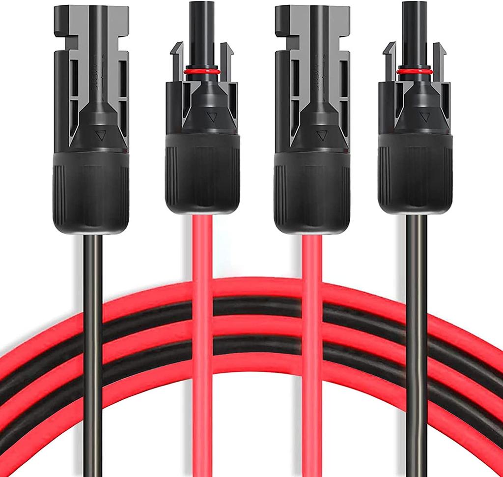 Удлинительный кабель для солнечной панели 10 AWG-6 мм2, медный провод, черный и красный с разъемом для солнечной батареи, солнечный фотоэлектрический кабель